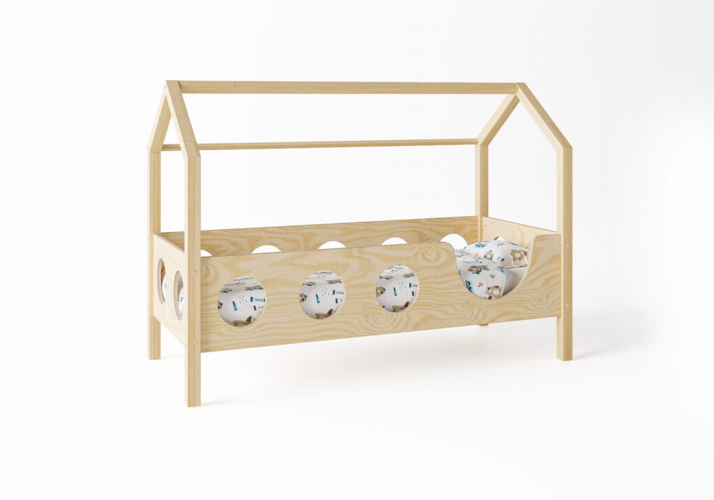 Łóżko dziecięce domek z szufladą LUNI PO