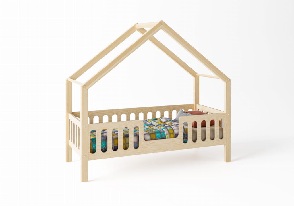 Łóżko dziecięce domek z materacem LUNI APP